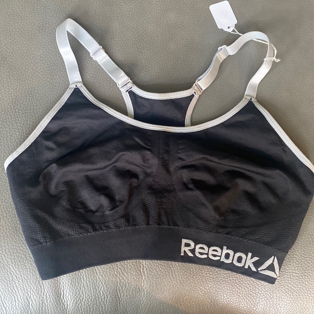 Reebok black with gray sports bra extra large